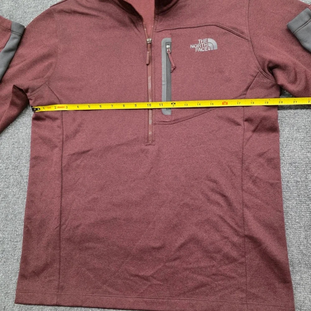 The North Face Mens T164 1/4 Zip Pullover Fleece Jacket Burgundy Maroon Medium